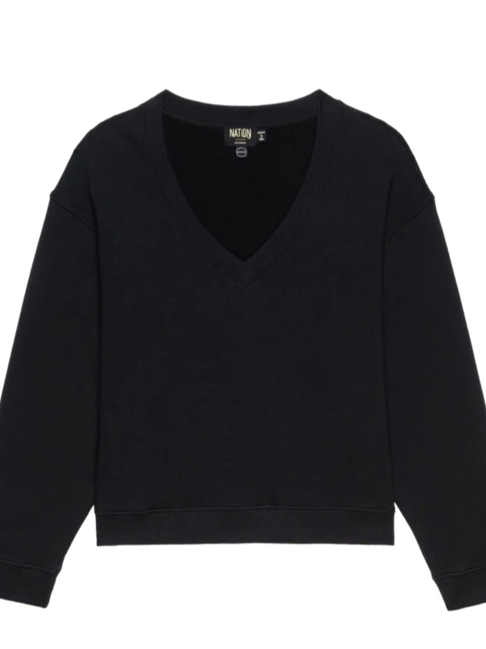 Nation Los Angeles Wyatt V-Neck Black Women's Sweater